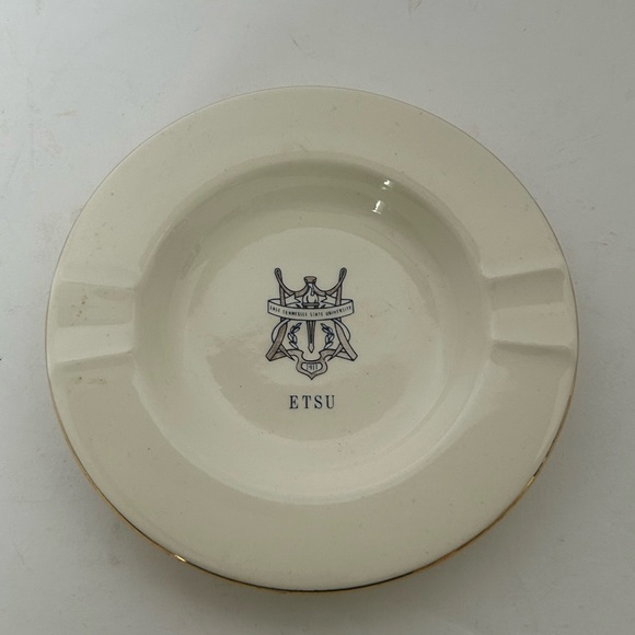 East Tennessee State‎ University Gold Trim Vintage Ashtray - Picture 1 of 4